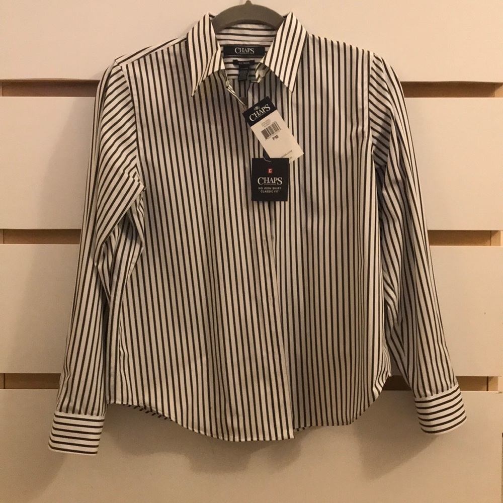 NWT Chaps Petite No Iron Dress Shirt Size MP